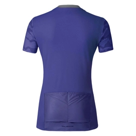 Fietsshirt Odlo Womens Stand-Up Collar S/S 1/2 Zip Morzine Spectrum Blue Allover Print