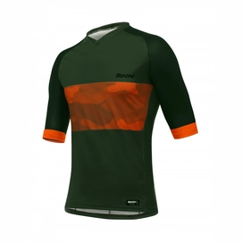 Fietsshirt Santini Men Bosco MTB Jersey With Pockets Military Green