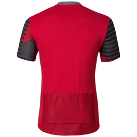 Fietsshirt Odlo Mens Stand-Up Collar S/S 1/2 Zip Morzine Chinese Red Allover Print
