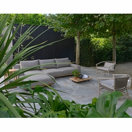 2---2021 M&L outdoor fabric-teak Luke 2-seater, chaise longue right & low end table - rope Kevin lounge chair camel (lantern left)