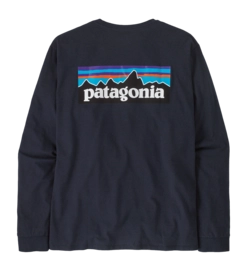 Longsleeve Patagonia Men P-6 Logo Responsibili Tee New Navy