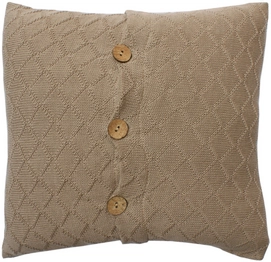 Sierkussen Kidsdepot Manta Check Taupe (40 x 40 cm)