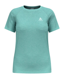 T-Shirt Odlo Femme Col Rond M/C Essentiel Sans Couture Aqua Haze Melange