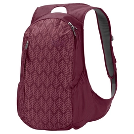 Rucksack Jack Wolfskin Ancona Garnet Red Geometric Leaves Damen