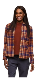 Shirt Cotopaxi Women Mero Organic Flannel Black Violet Plaid
