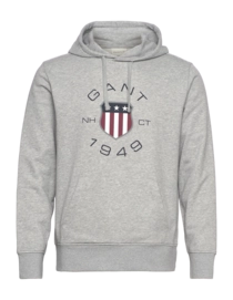 Kapuzenpullover GANT Druck Sweat Herren Grey Melange