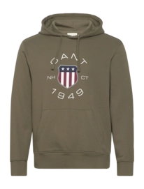 Hoodie GANT Men Print Sweat Juniper Green