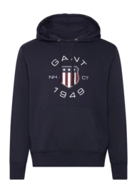 Kapuzenpullover GANT Print Sweat Herren Evening Blue