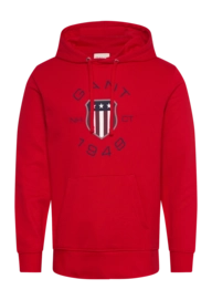 Hoodie GANT Herren Print Sweat Bright Red