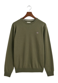 Pull GANT Men Superfine Lambswool C-Neck Juniper Green