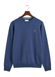 Trui GANT Men Superfine Lambswool C-Neck Dark Jeansblue Melange
