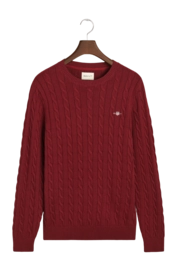 Trui GANT Men Cotton Cable C-Neck Wine Red