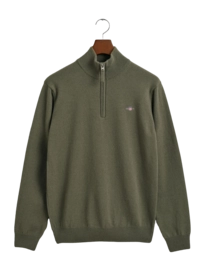 Pull GANT Men Superfine Lambswool Half Zip Juniper Green