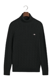 Trui GANT Men Cotton Cable Turtle Neck Black