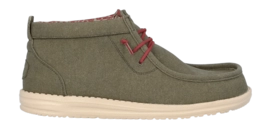 Chaussures HEYDUDE Homme Wally Mid Waxed Canvas Olive