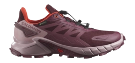 Trailrunningschuhe Salomon Supercross 4 GTX Damen Tawny Port Deauville Mauve Cherry Tomato