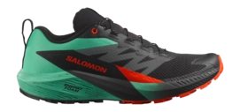 Trail Running Shoe Salomon Men Sense Ride 5 Black Bay Cherry Tomato