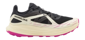 Trail Running Shoe Salomon Women Ultra Flow Black Transparent Yellow Rose Violet