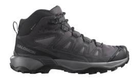 Wandelschoen Salomon Women X Ultra 360 Leather Mid GTX Shark Nine Iron Cloud Gray