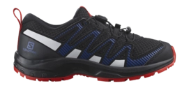 Trailrunning schoen Salomon Kids XA Pro V8 Black Lapis Blue Fiery Red