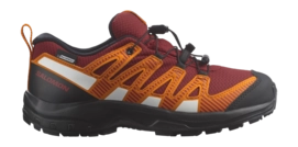 Trail Running Shoe Salomon Junior XA Pro V8 CSWP Red Dahlia Black Orange Pepper