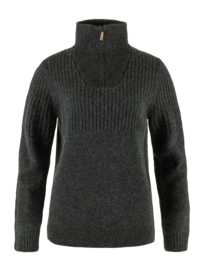 Pullover Fjällräven Övik Half Zip Knit Damen Dark Grey