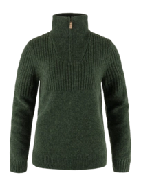 Jumper Fjällräven Women Övik Half Zip Knit Deep Forest