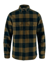 Overhemd Fjällräven Men Övik Heavy Flannel Shirt Wood Brown Dark Navy