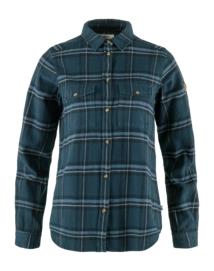 Hemd Fjällräven Övik Heavy Flannel Shirt Damen Indigo Blue Dark Navy