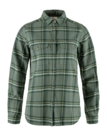 Hemd Fjällräven Övik Heavy Flannel Shirt Damen Patina Green Deep Patina