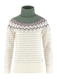 Jumper Fjällräven Women Övik Knit Roller Neck Chalk White Patina Green