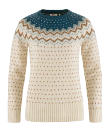 Trui Fjällräven Women Övik Knit Chalk White Glacier Green