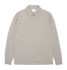 Poloshirt Norse Projects Jon Tech Merino LS Herren Sand