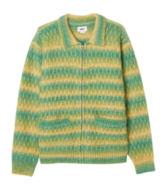 Cardigan Obey Men Reggie Zip Up Green Multi