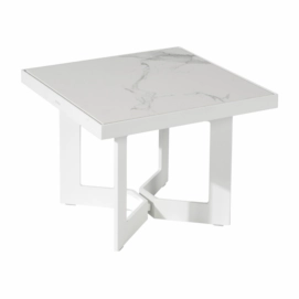 Bijzettafel Borek Arta Alu Wit / Aura 50 x 50 x 40 cm