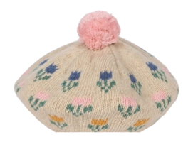 Muts Konges Sløjd Belou Knit Beret Tulipe