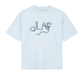 T-Shirt Olaf Hussein Women Ribbon Logo Boxy Tee Light Blue