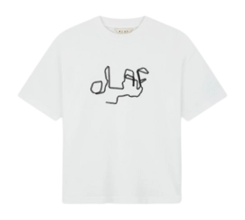 T-Shirt Olaf Hussein Women Ribbon Logo Boxy Tee White