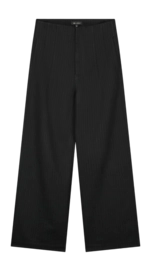 Pants Olaf Hussein Women Pinstripe Barrel Leg Black White