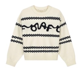 Crewneck Olaf Hussein Women Signature Jacquard Knit Off-White