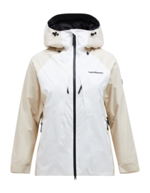 Ski Jacket Peak Performance Women Insulated 2L Ski Jacket Sand Fog Offwhite