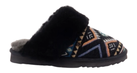 Pantoffel Warmbat Women Collie Print Woven Black