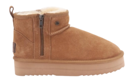 Boots Warmbat Women Durack Suede Plateau Zipper Cognac