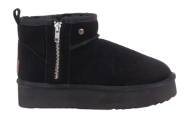 Boots Warmbat Women Durack Suede Plateau Zipper Black