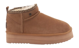 Boots Warmbat Women Durack Suede Plateau Tape Cognac