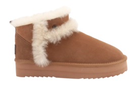 Boots Warmbat Women Durack Suede Double Faced Plateau Wool Cognac