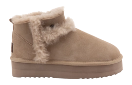 Boots Warmbat Women Durack Suede Double Faced Plateau Wool Moss