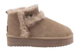 Boots Warmbat Women Durack Suede Double Faced Plateau Wool Stone