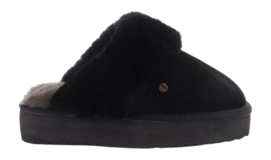 Pantoffel Warmbat Women Flurry Suede Plateau Black Black