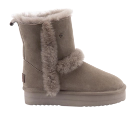 Boots Warmbat Women Kangaroo Suede Double Faced Plateau Wool Moss